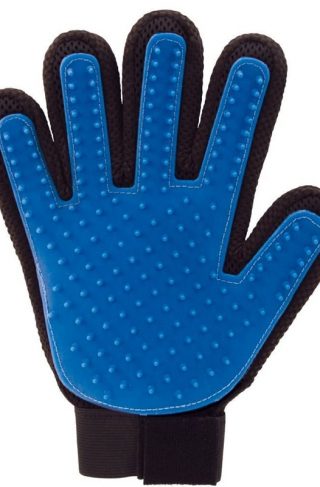 Pet grooming glove blue