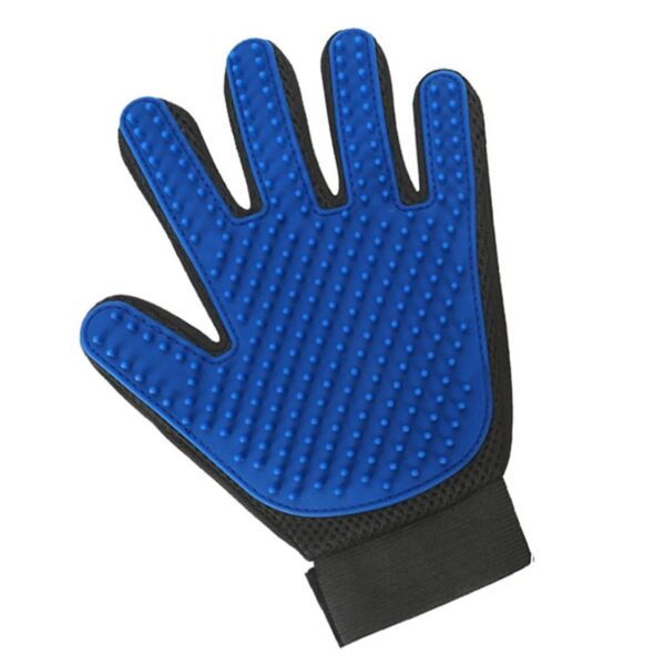 Pet grooming glove blue left hand