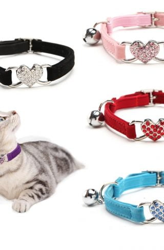 PuppyStar Heart Shape Cat Collar With Bell