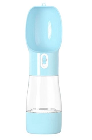 Portable Water and Treats Bottle with Bowl Blue