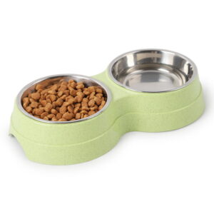 Food and Water Bowl Stand with Bowls
