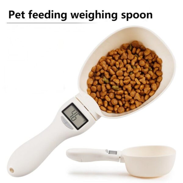 Digital Pet Food Measuring Scoop top and side view